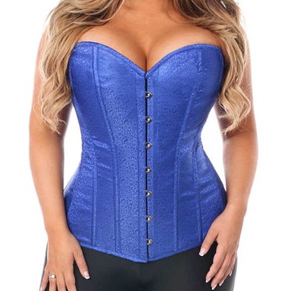 NWT Lavish Royal Blue Brocade Overbust Corset